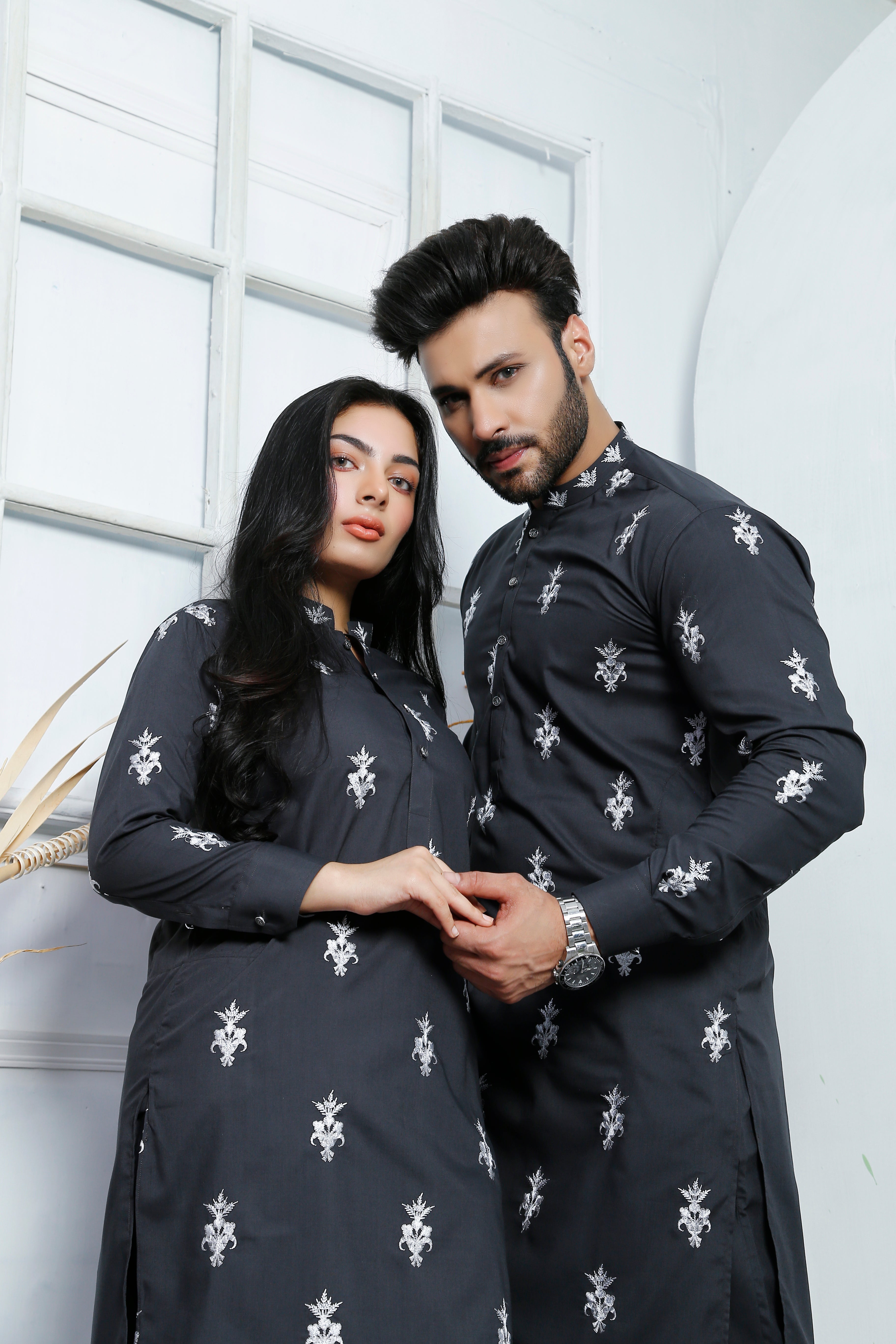 ER CP 2 Gray Embroided Couple Suits