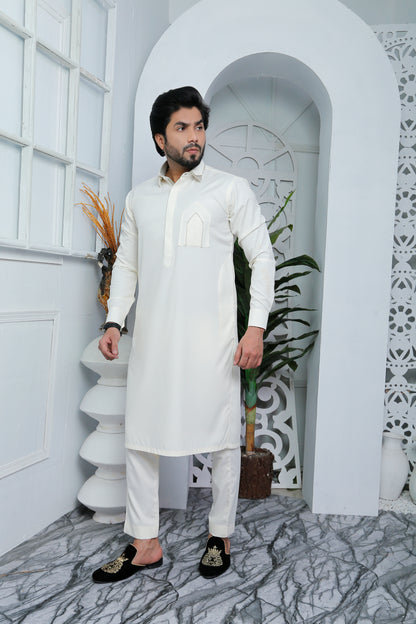 ER 469 White Kurta Pajama For Men