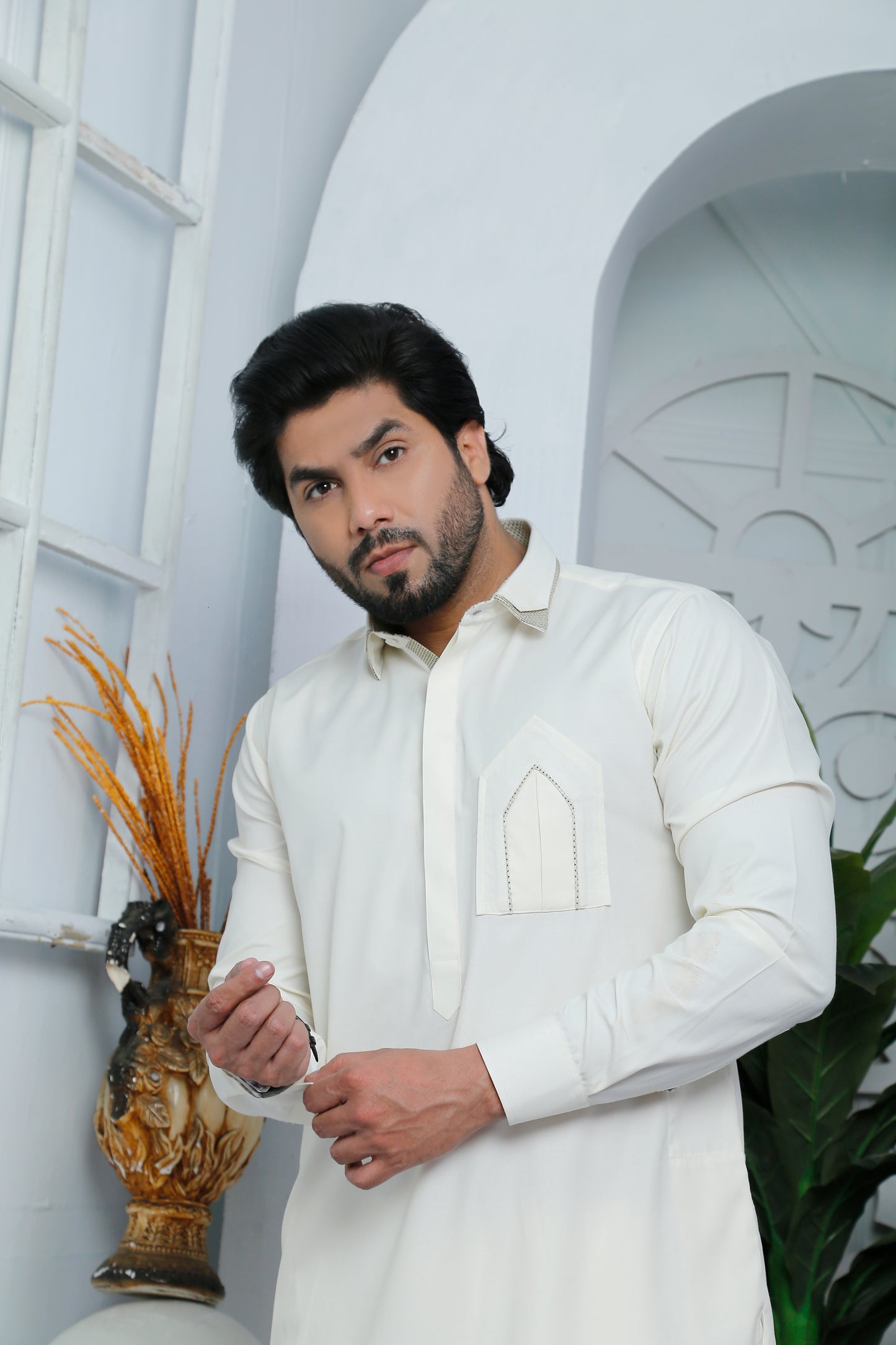 ER 469 White Kurta Pajama For Men