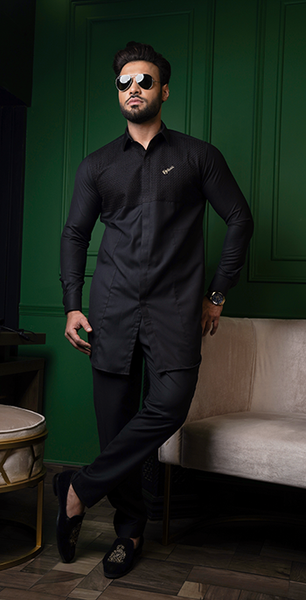 ER 614 Black Linen Men's Co Ord Sets – Edge Republic
